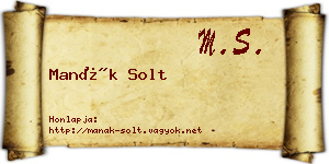 Manák Solt névjegykártya